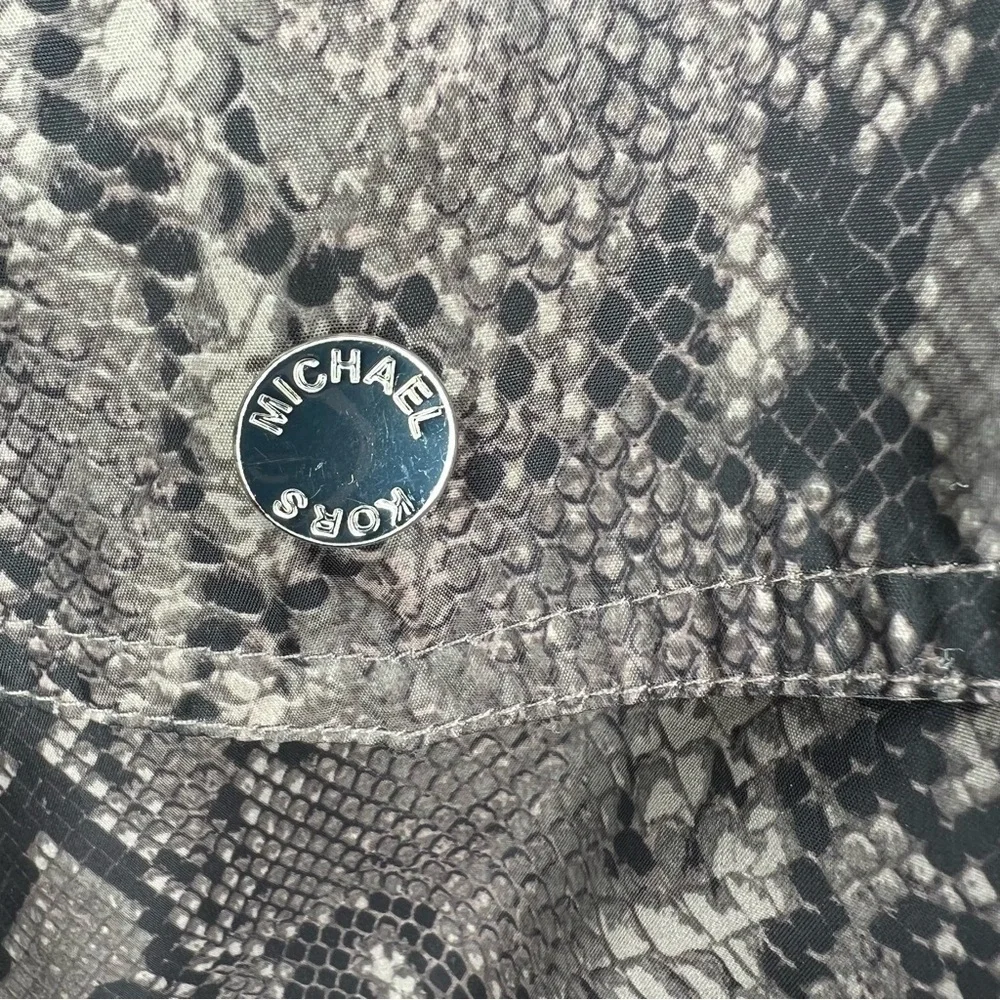 Michael Kors Snake Skin Print Windbreaker Lightweight Coat Jacket Womens Small.